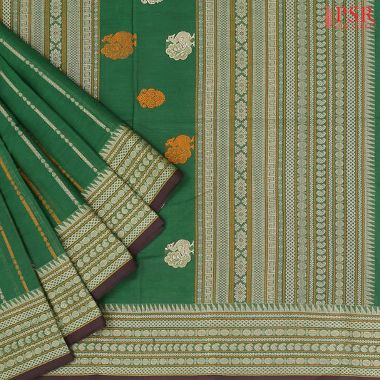 Emerald Green Kalakshetra Kovai Cotton Saree