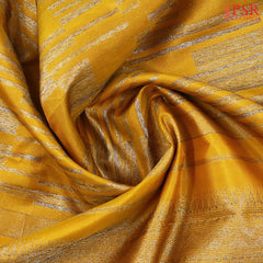 Amber Yellow Kanchipuram Silk Saree