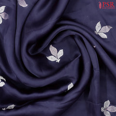 Dark Blue Banarasi Habutai Satin Saree