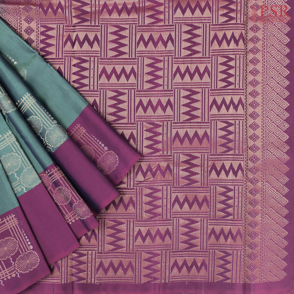 Steel Teal Soft Silk Mix Saree