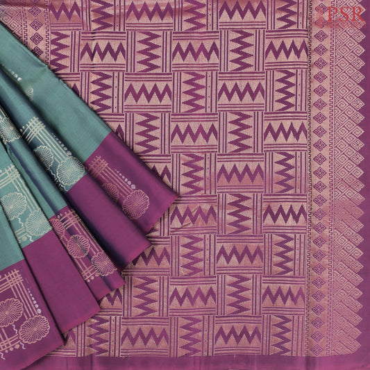 Steel Teal Soft Silk Mix Saree