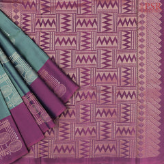 Steel Teal Soft Silk Mix Saree