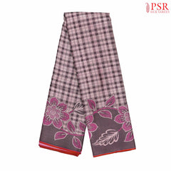 Light Mauve Kanchipuram Jacquard Silk Saree