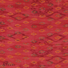 Peach Mul Printed Cotton Saree
