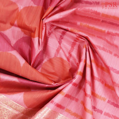 Pink Printed Art Silk Saree