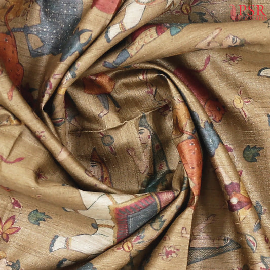 Peanut Brown Kadhi Tussar Silk Saree