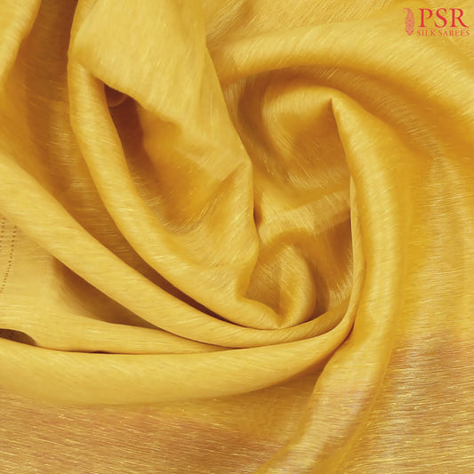 Yellow Semi Tussar Saree