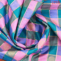 Pink & Teal Art Silk Saree