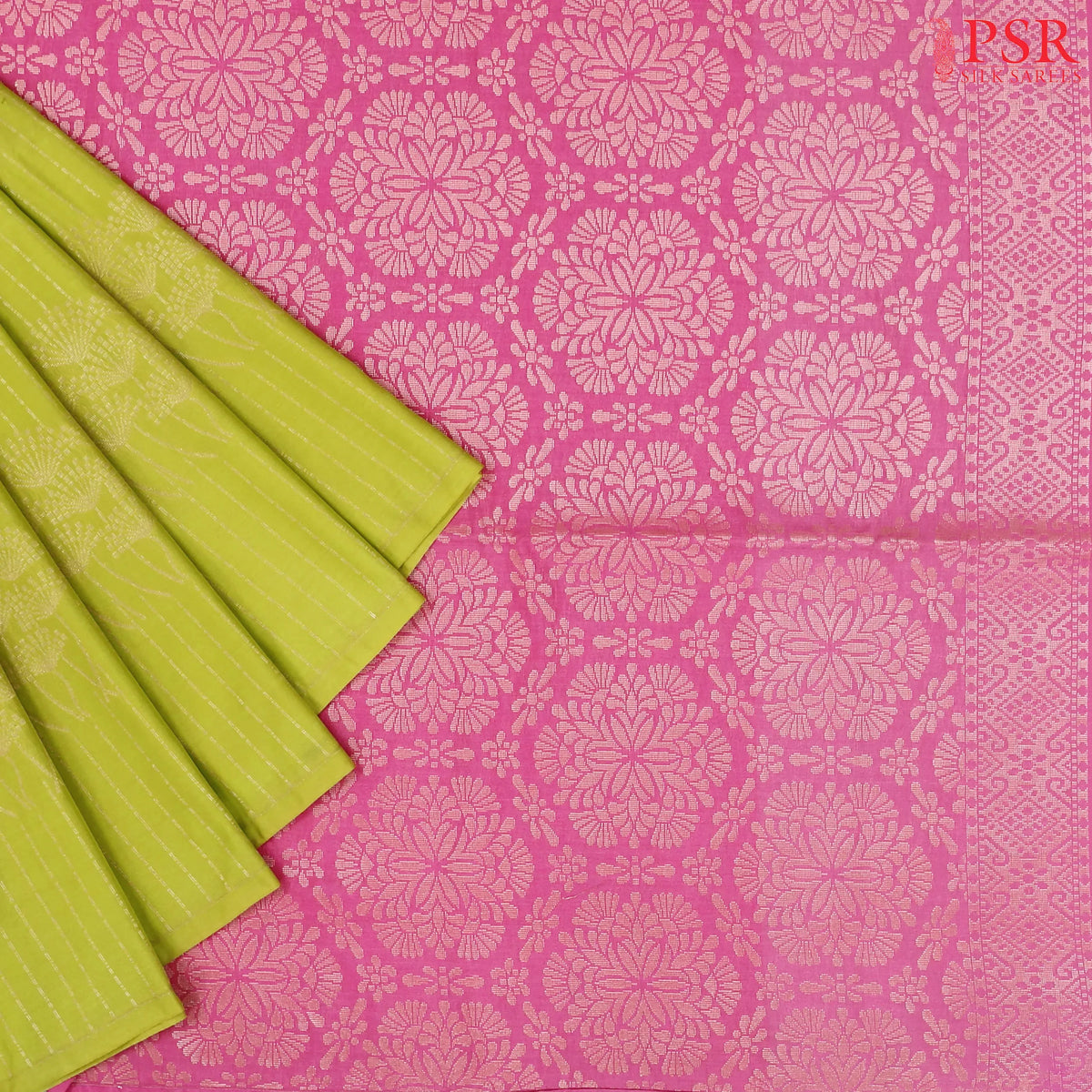 Lemon Green Soft Art Silk Saree
