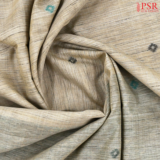 Tan Beige Ghicha Tussar Saree
