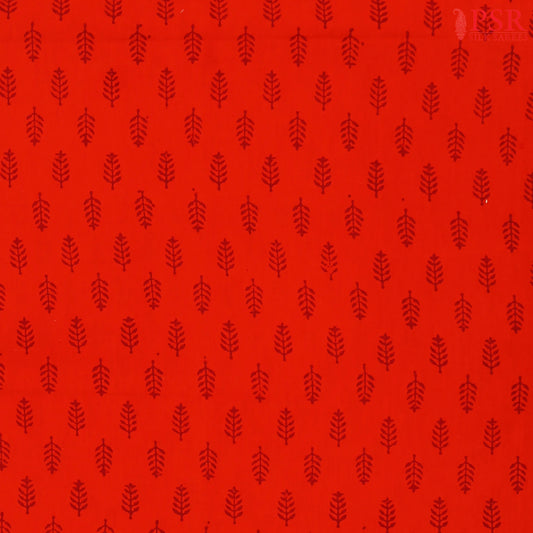Crimson red Cotton Print Running Material