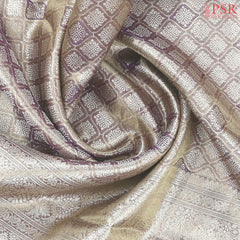 Silver Mauve Kanchipuram Jacquard Tissue Silk Saree