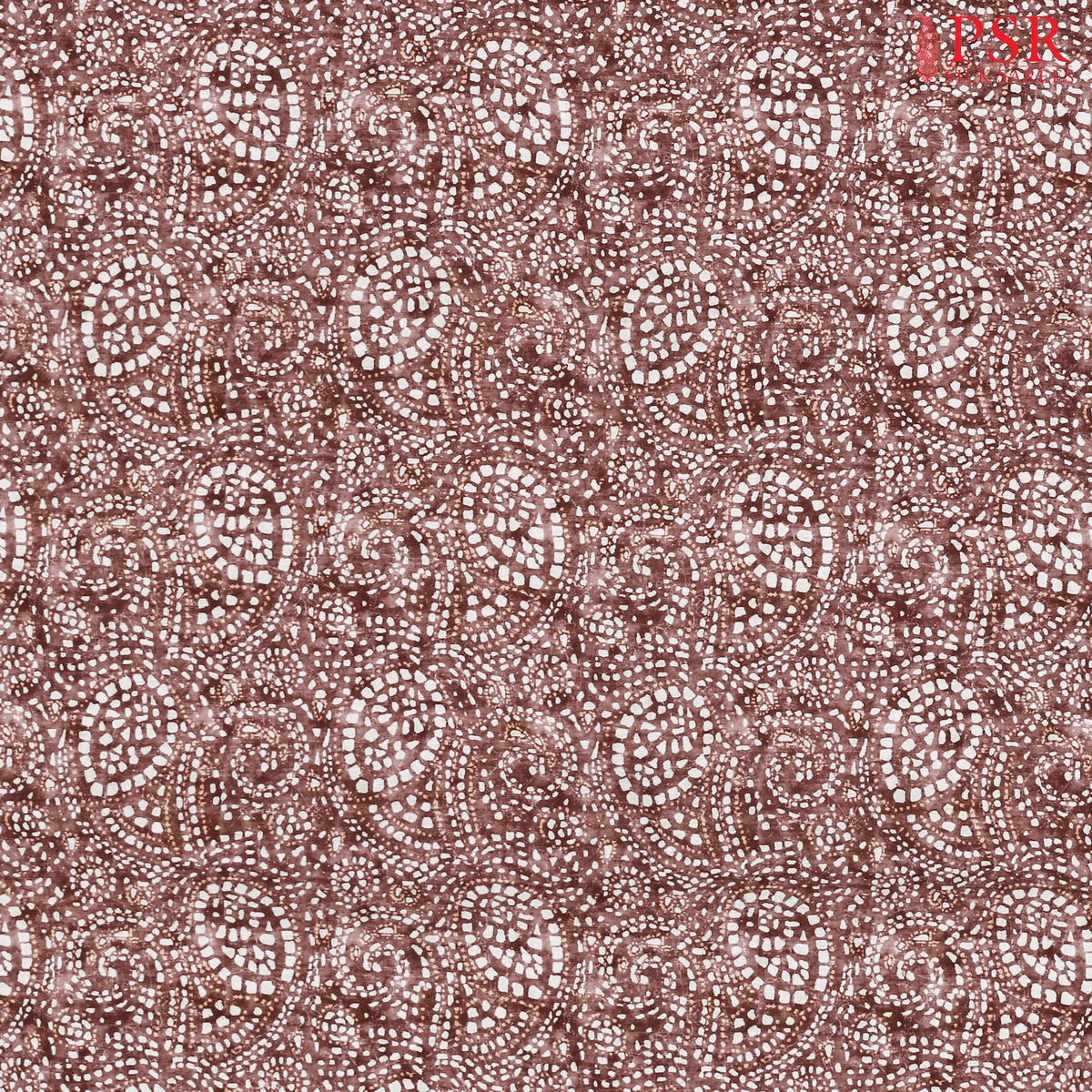 Mahogany Brown Linen Print Running Material