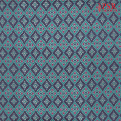 Teal Semi Tassar Ikkat Print Running Material