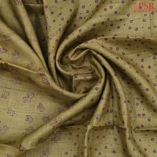 Mustard Olive Kadhi Tussar Silk Saree