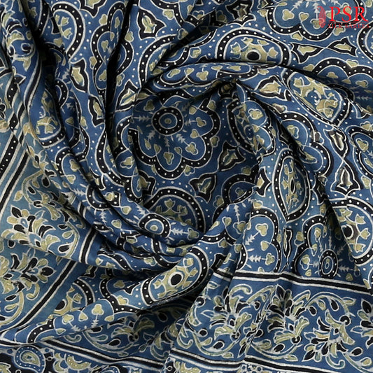 Slate Grey Mangalagiri Cotton Saree