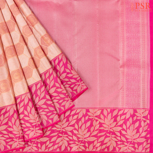 Peach Tissue Kanchipuram Silk Saree