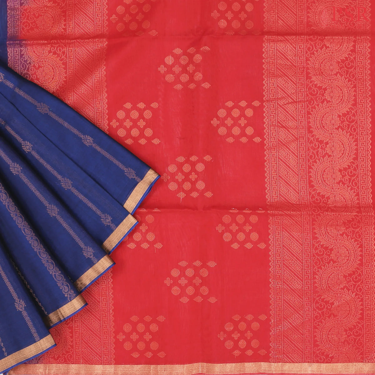 Cobalt Blue Silk Cotton Saree