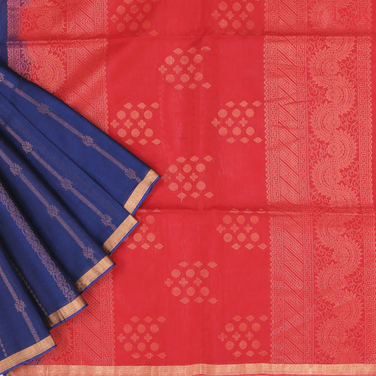 Cobalt Blue Silk Cotton Saree