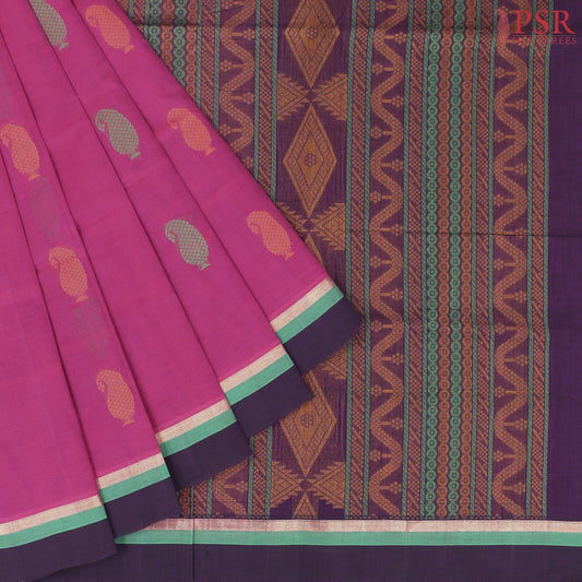 Magenta Pink Kovai Cotton Saree