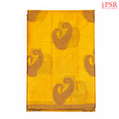 Yellow Banaras Tussar Silk Saree