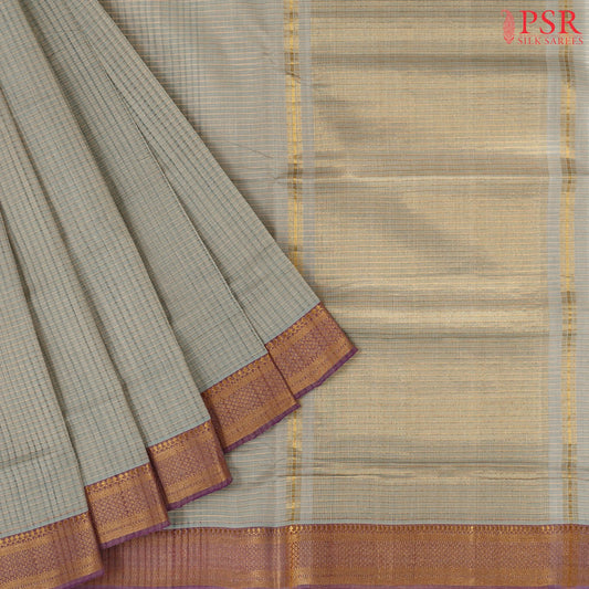 Light Grey Mangalagiri Cotton Saree