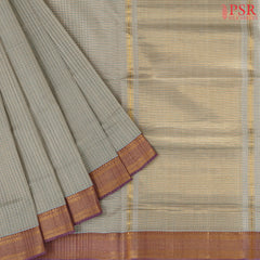 Light Grey Mangalagiri Cotton Saree