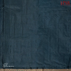 Dark Peacock Blue Banaras Tussar Silk Saree