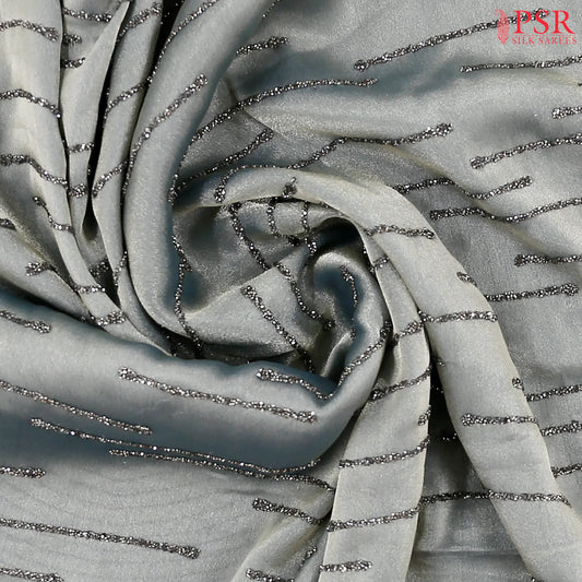 Zinc Grey Organza Laser Embroidery Saree