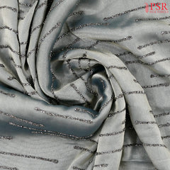 Zinc Grey Organza Laser Embroidery Saree