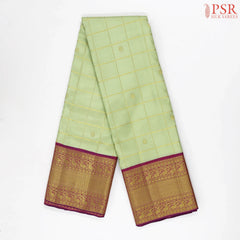 Pastel Pistachio Kanchipuram Jacquard Silk Saree