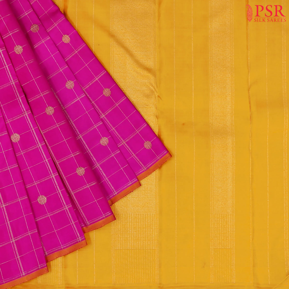 Magenta Pink Kanchipuram Silk Saree