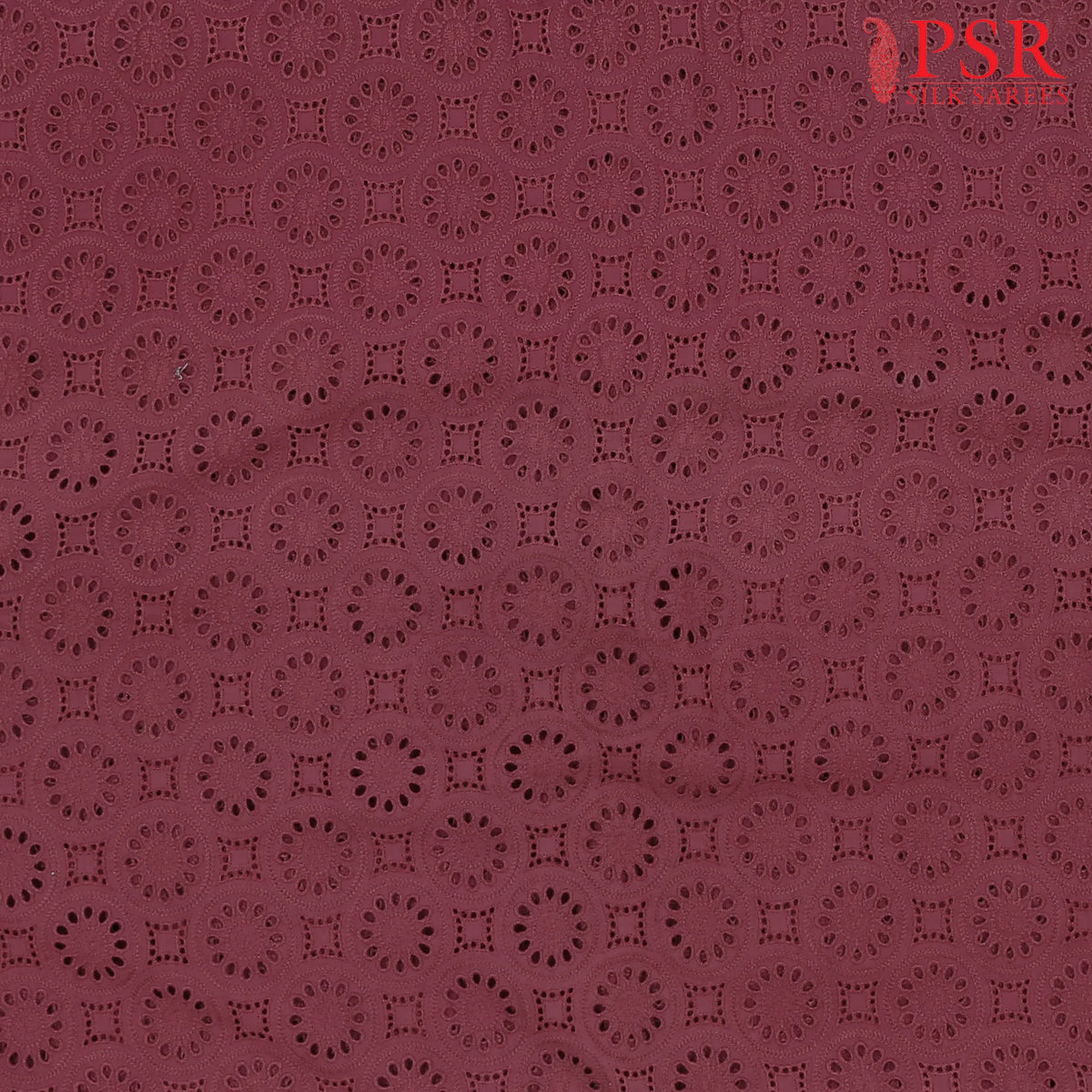 Rich Maroon Hacoba Embroidery Running Material