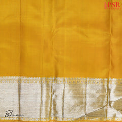 Amber Yellow Kanchipuram Silk Saree