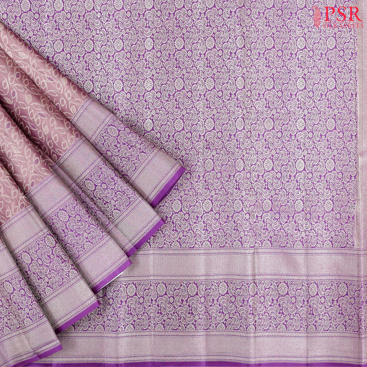 Thistle Lavender Kanchipuram Jacquard Silk Saree
