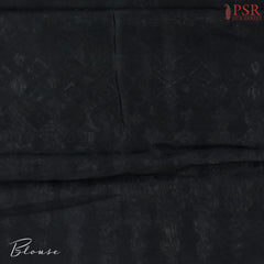 Off White & Black Silk Cotton Saree