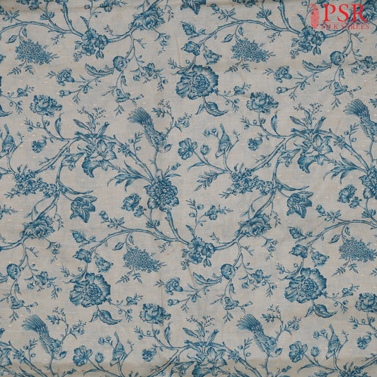 Beige Semi Tassar Print Running Material