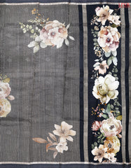 Shadow Black Printed Tissue Saree