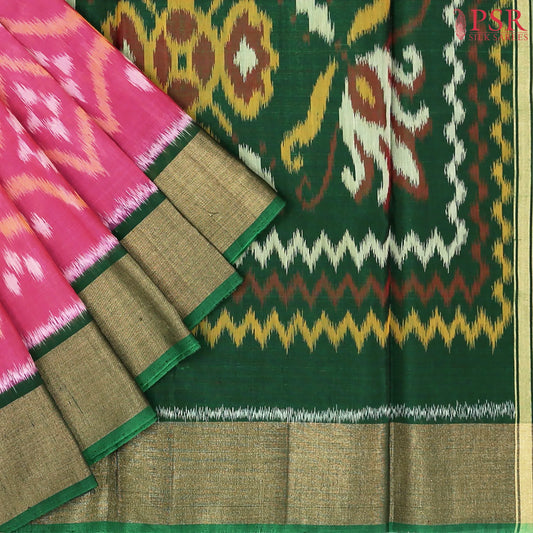 Rani Pink Patola Silk Cotton Saree