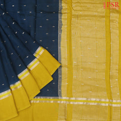 Dark Prussian Blue Assam Saree