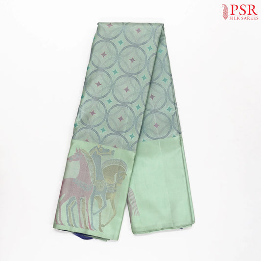 Pastel Mint Green Kanchipuram Silk Saree