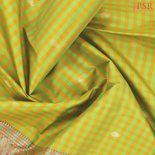 Green & Mustard Fancy Kanchipuram Silk Saree