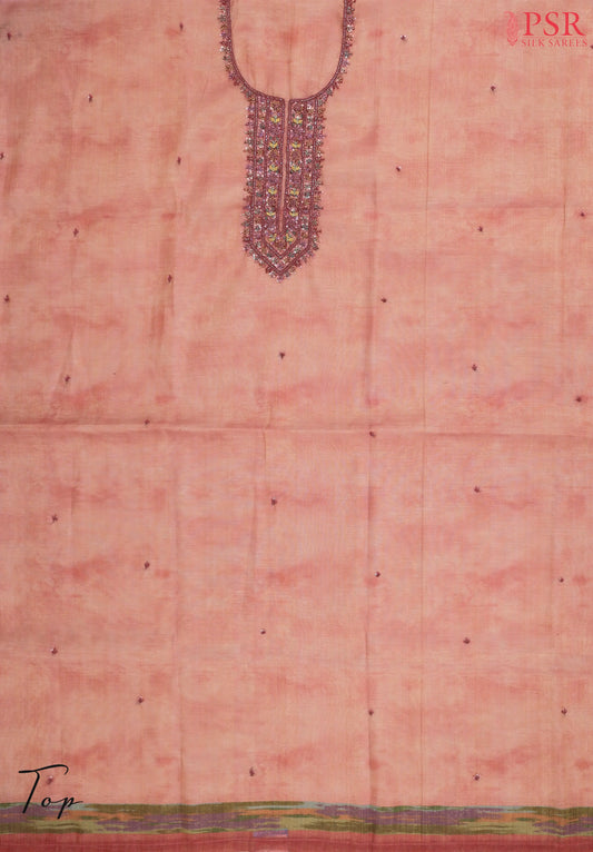 Peach Tissue Dress Material