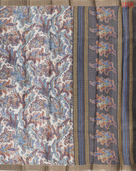 Grey & Blue Kota Saree