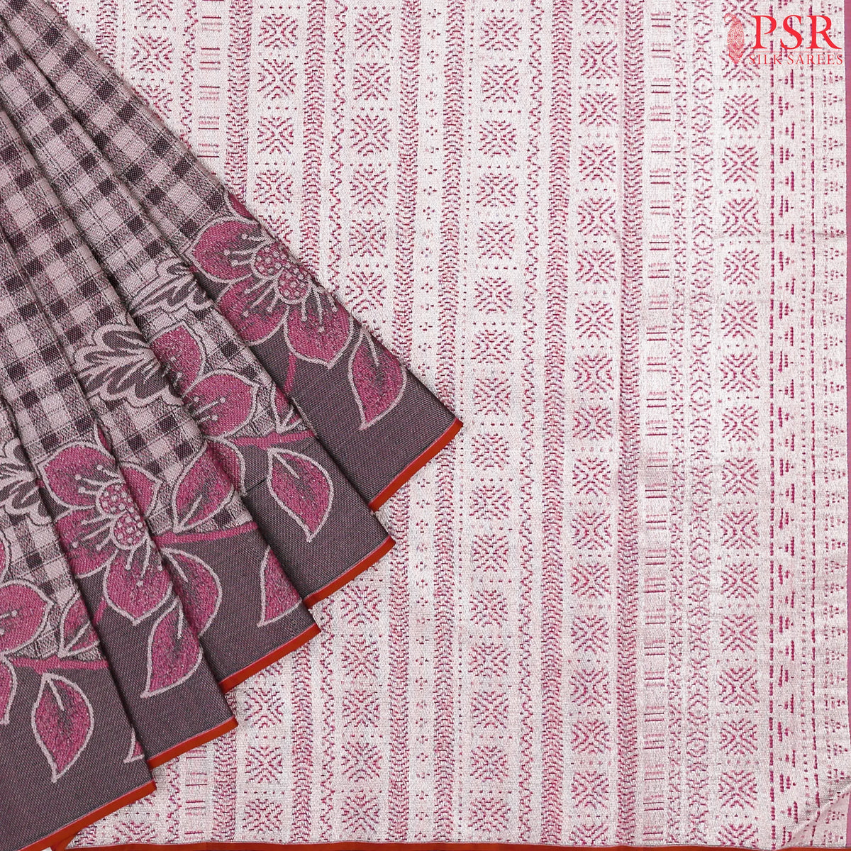 Light Mauve Kanchipuram Jacquard Silk Saree