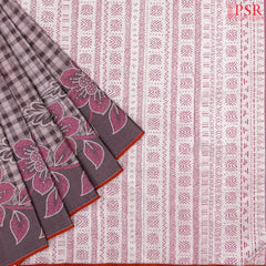 Light Mauve Kanchipuram Jacquard Silk Saree