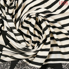 Beige & Black Chanderi Silk Cotton Saree