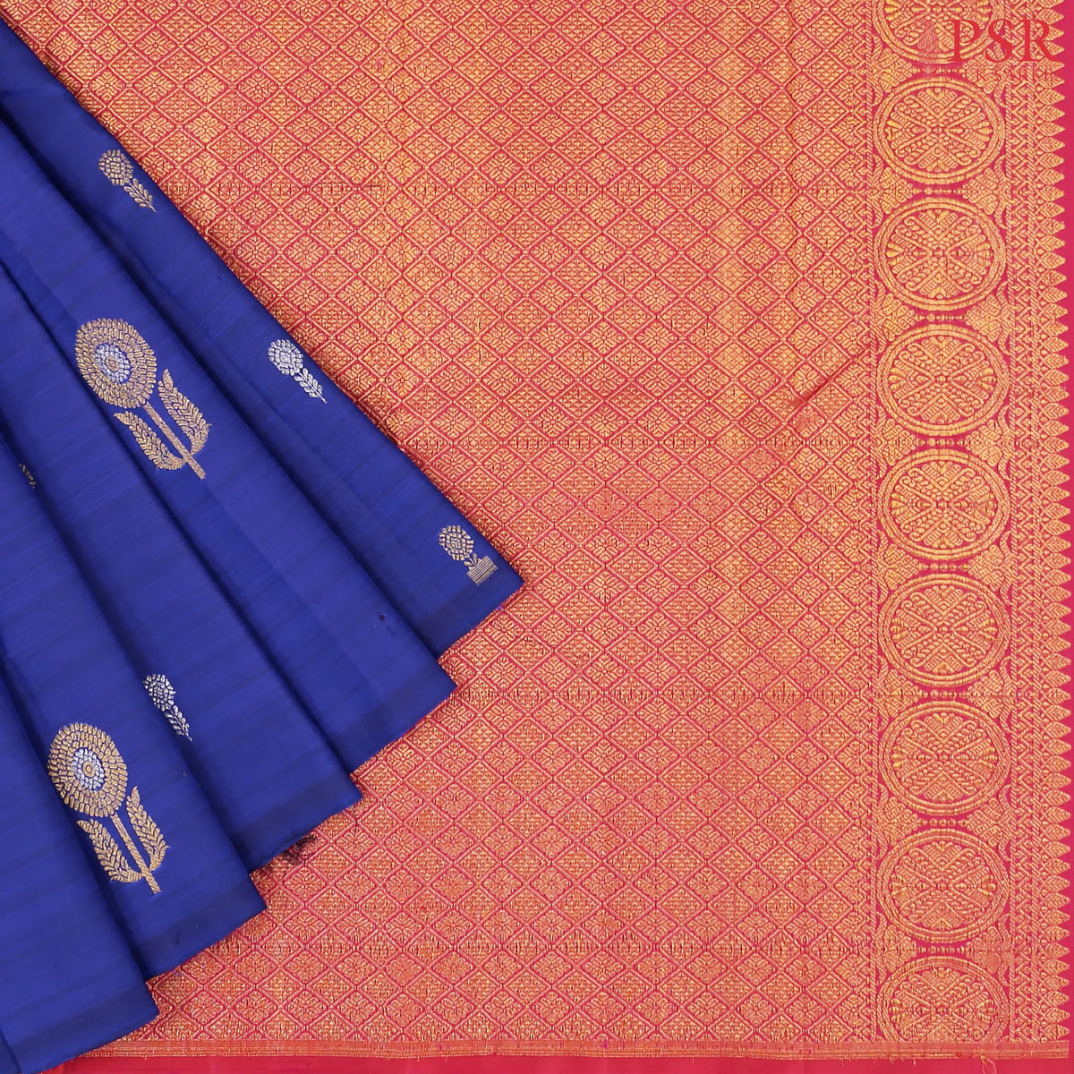 Navy Blue Kanchipuram Silk Saree