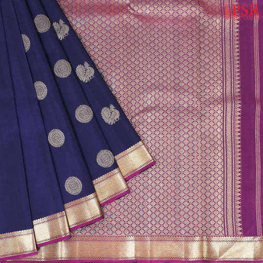 Dark Blue Kanchipuram Silk Saree