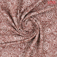 Mahogany Brown Linen Print Running Material